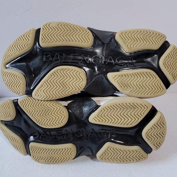 BALENCIAGA Triple S Sneaker Womens Sz 38 Black Made In Italy Designer Athleisure - Picture 10 of 13